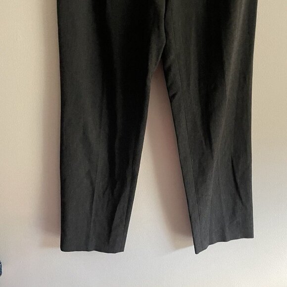 Talbots Women SZ 8 Charcoal Gray Waistless Flat Front Straight Leg Dress Pants - Picture 2 of 8